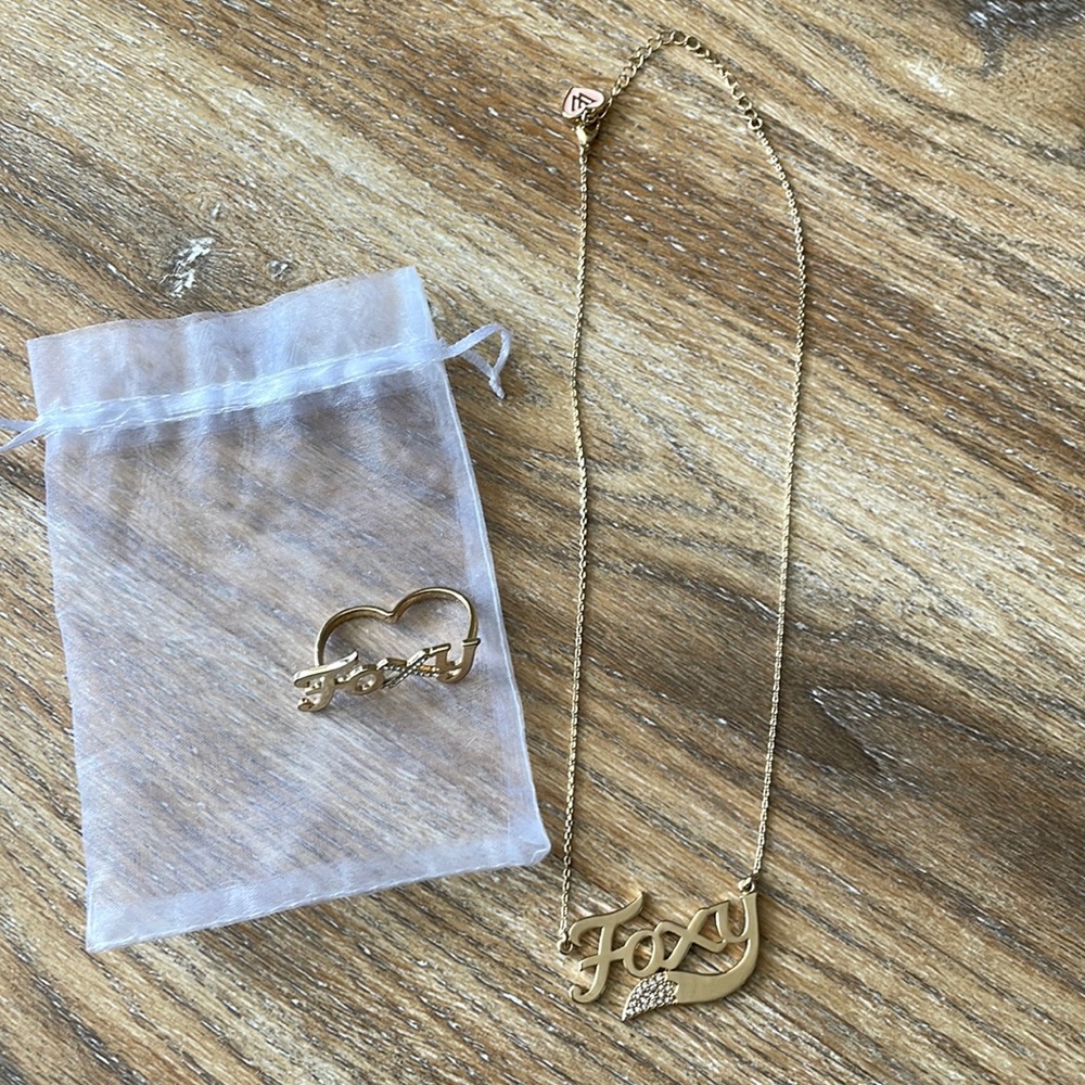 Wildfox Foxy Necklace and Double Ring Set